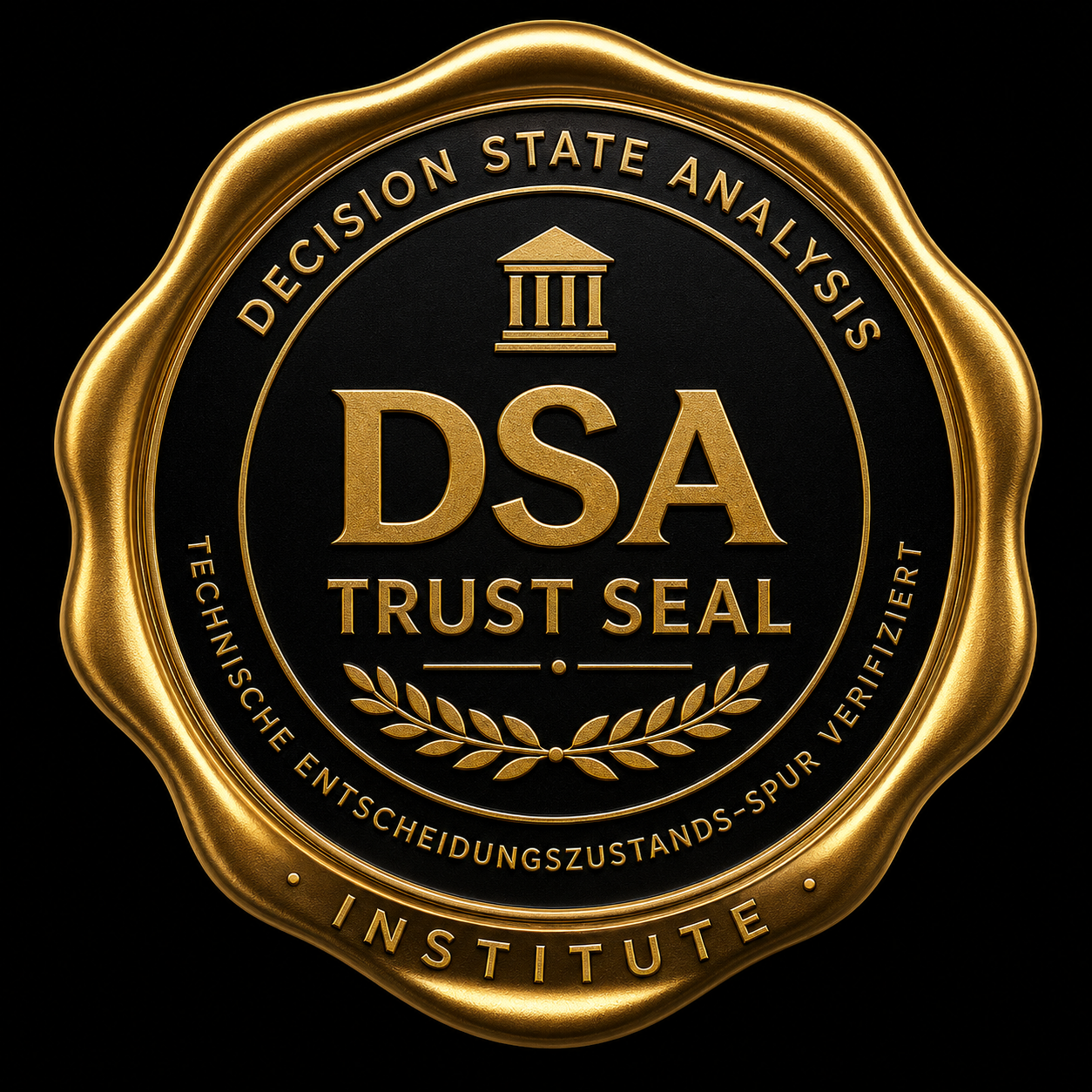 DSA-Vertrauenssiegel – technische Entscheidungszustands-Spur verifiziert
